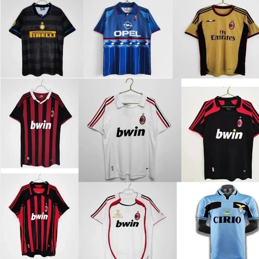 AC Milan 2006-07 Home Jersey Black-Red Stripes Bwin Sponsor