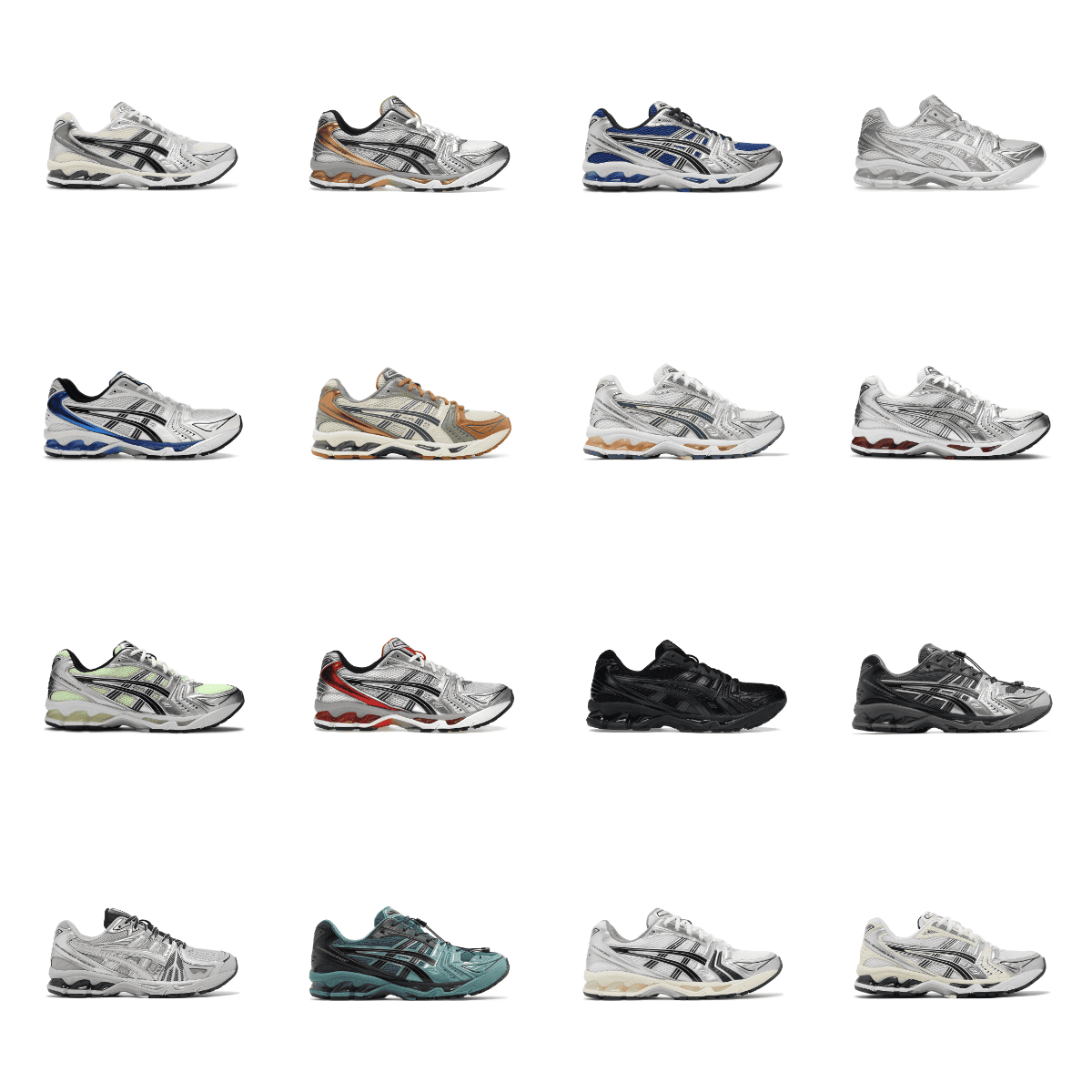 ASICS Gel-Kayano 14 Silver Black Mesh Running Shoe