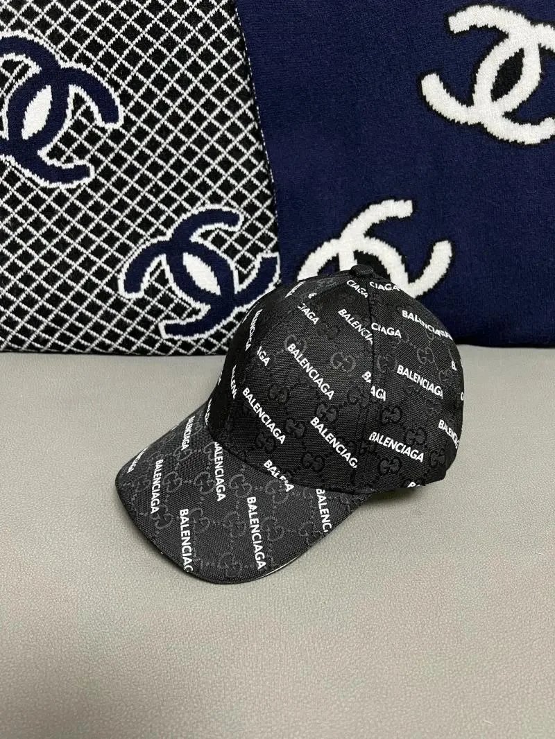 Balenciaga Monogram Logo Baseball Cap Black White Print