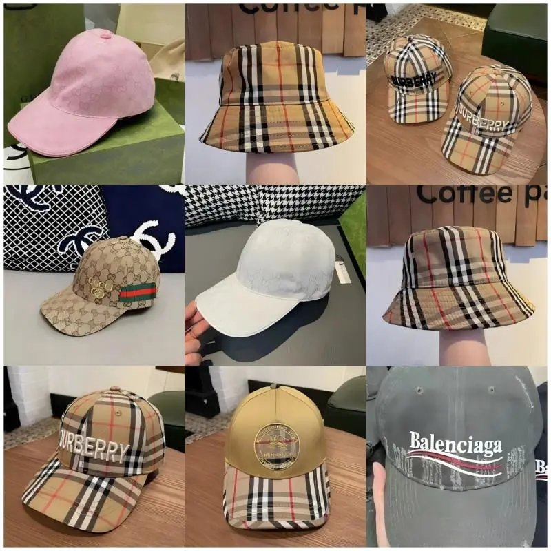 Burberry Classic Check Bucket Hat Beige Black Red Plaid