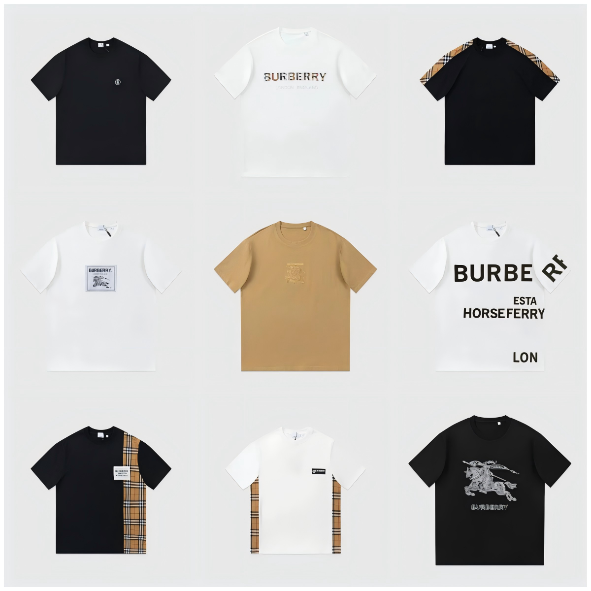 Burberry Classic Equestrian Knight Black T-Shirt with Embossed Logo