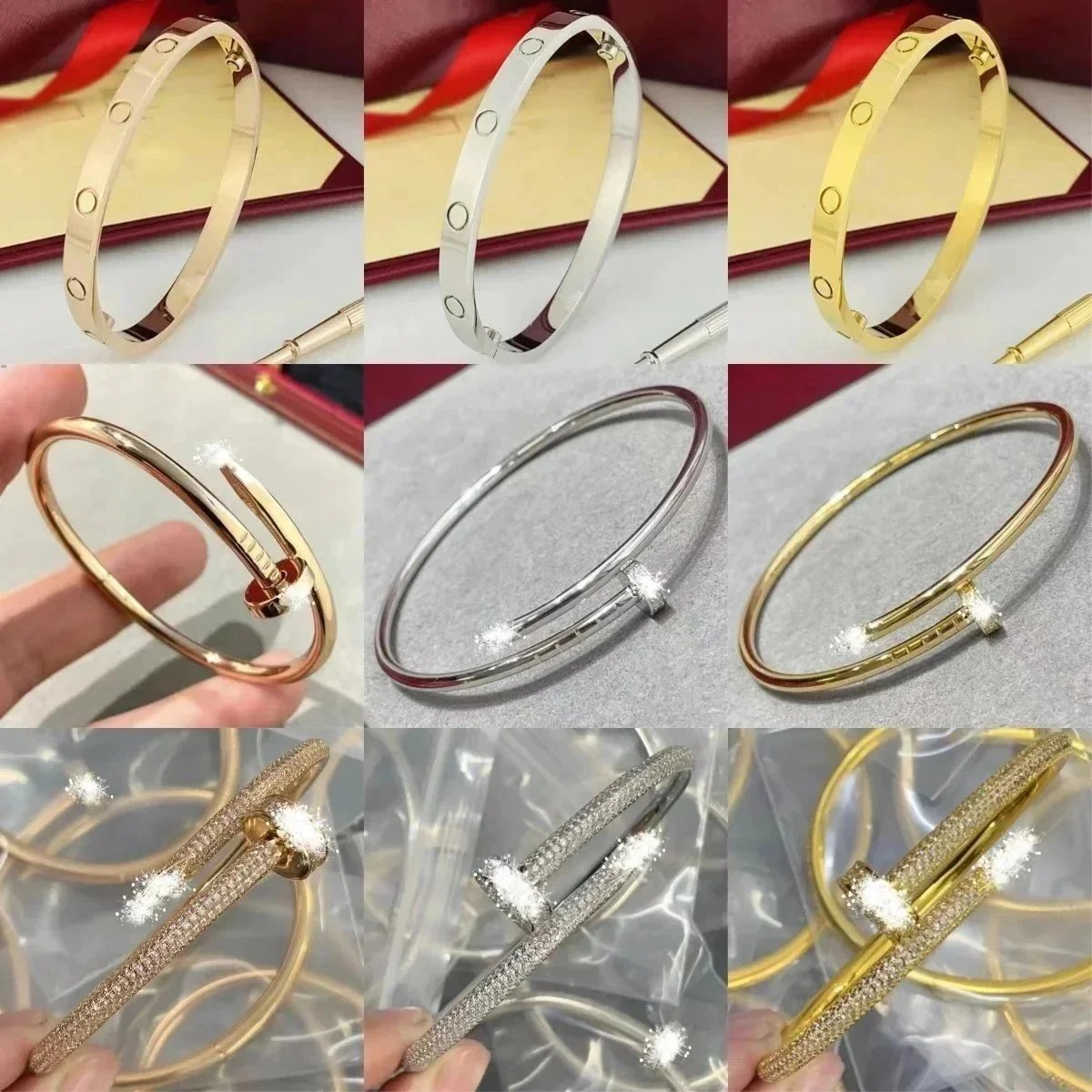 Cartier Love Bracelet Classic Screw-Set Gold Silver Rose Gold