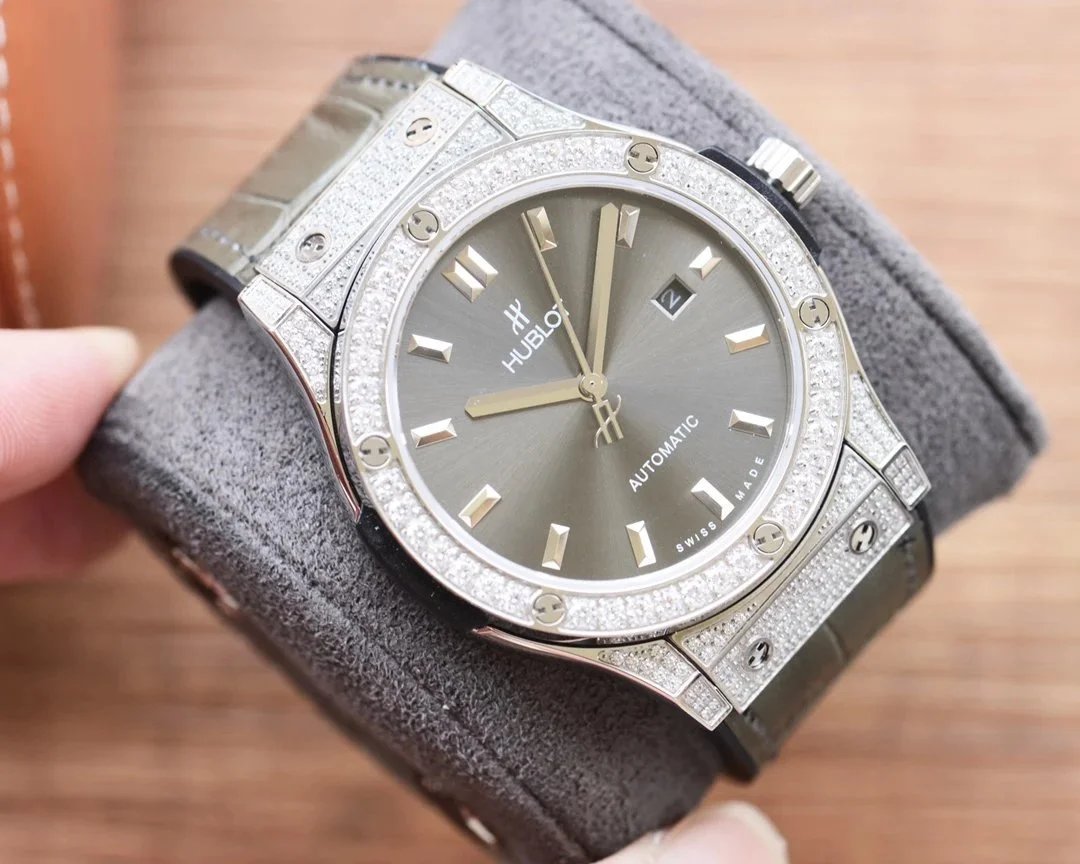 Hublot Classic Fusion Automatic Grey Dial Diamond Bezel Watch