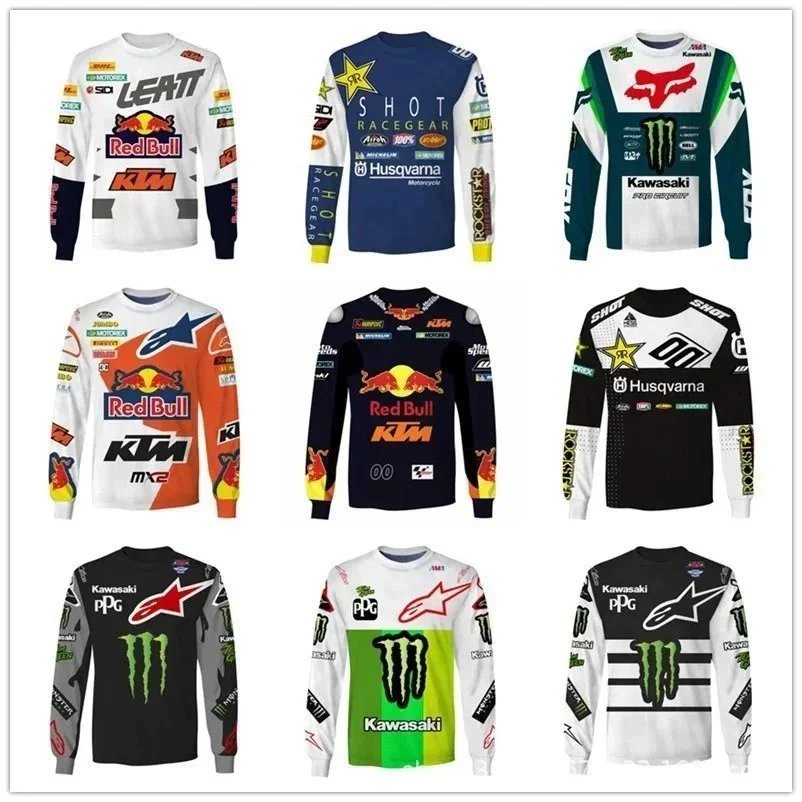 KTM Red Bull Motocross Jersey White-Orange Racing Design