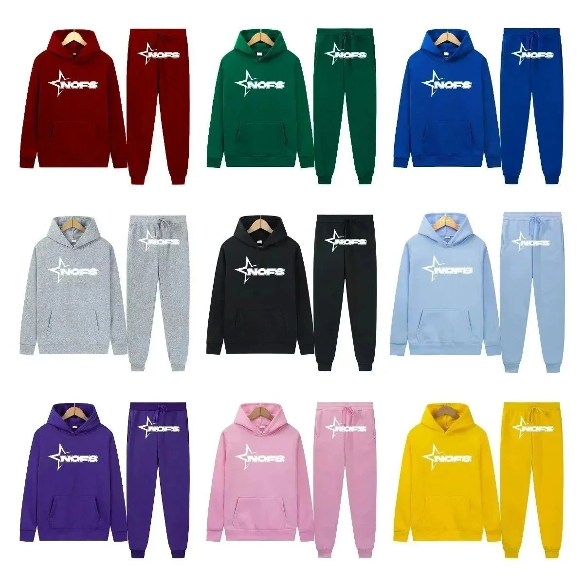 NOFS Star Logo Hoodie and Jogger Set - Royal Blue