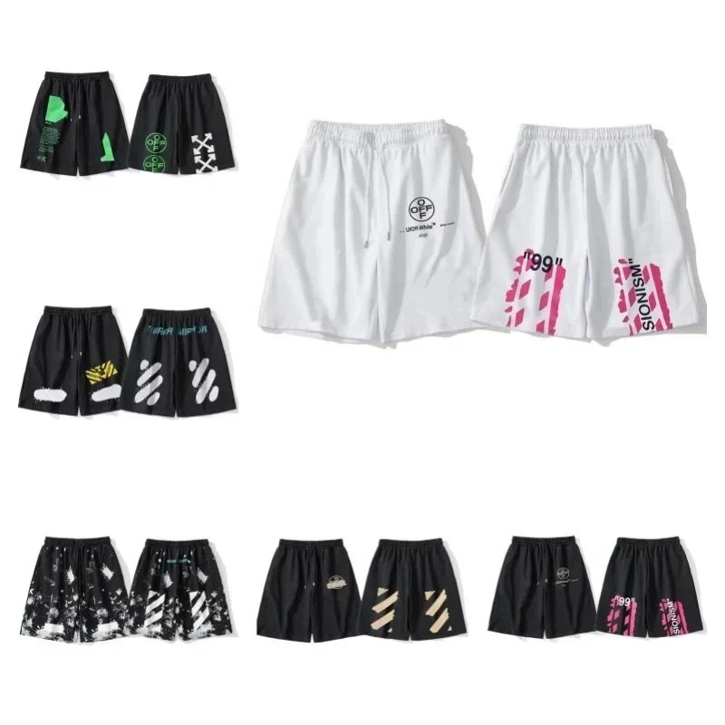 Off-White Diag Stripe Black Shorts with Industrial Print