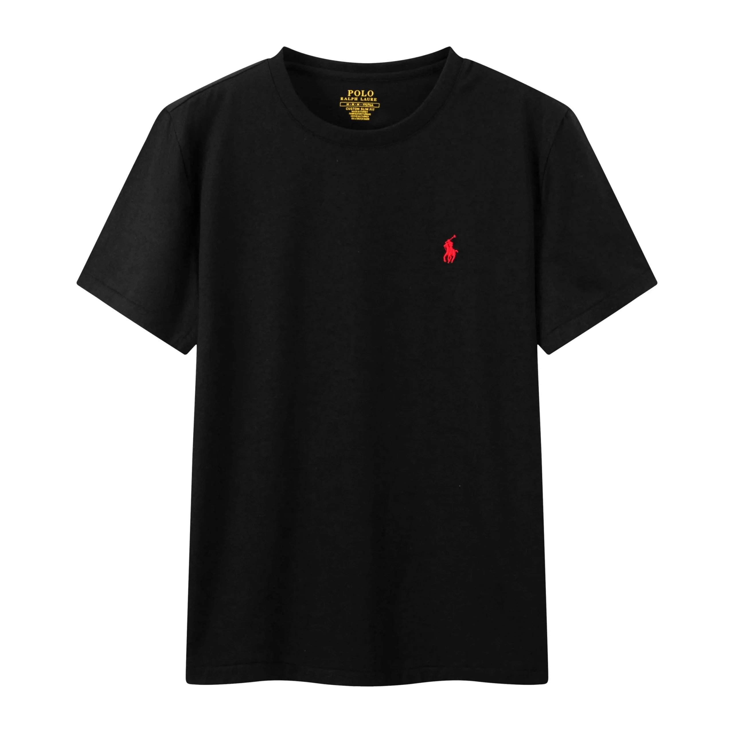 Polo Ralph Lauren Custom Slim Fit Black T-Shirt with Red Pony Logo