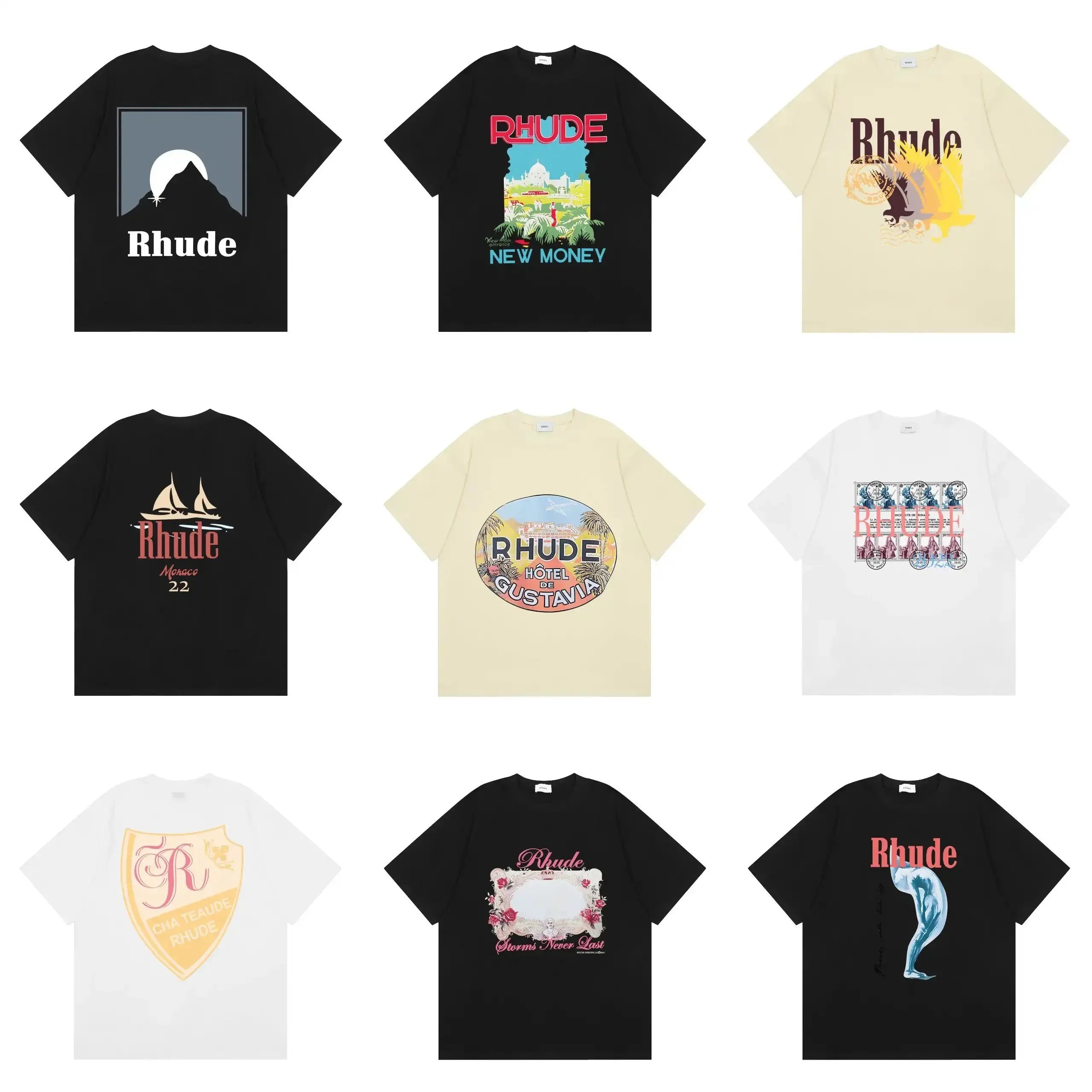 Rhude Mountain Moon Graphic T-Shirt Black
