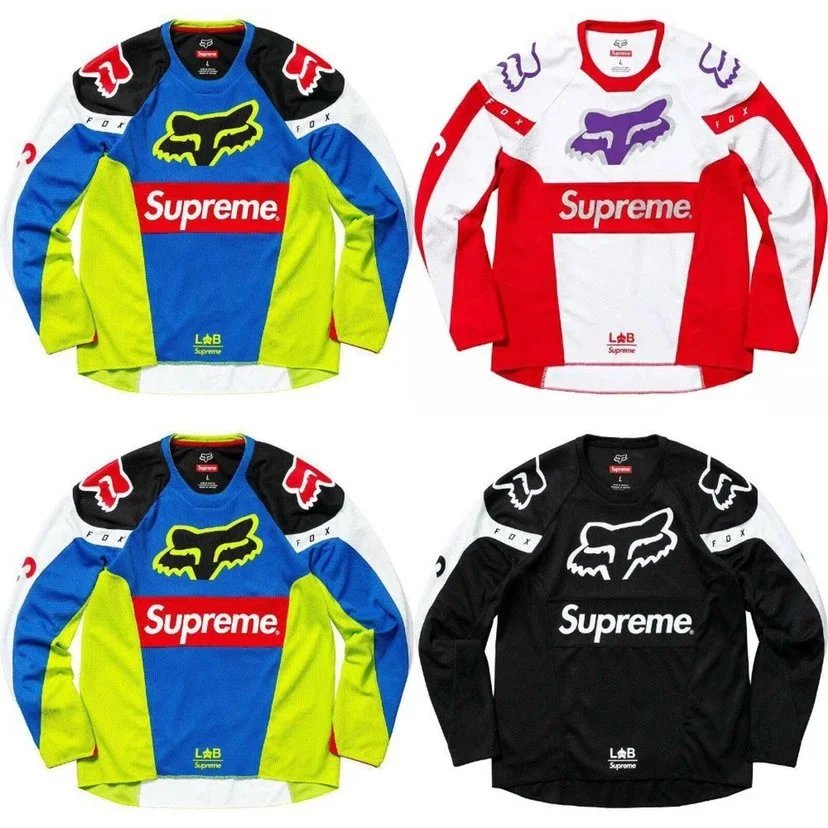 Supreme Fox Racing Jersey Blue-Lime Multi-Color Motocross